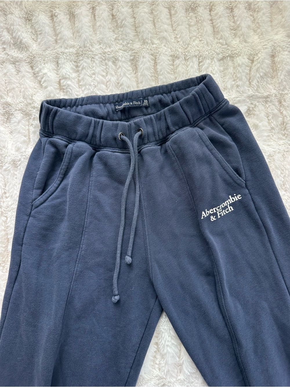 Abercrombie & Fitch Navy Flared Logo Sweatpants Size XS - Picture 3 of 5